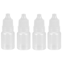 YUEBOSUL 4 Pack Eye Dropper Bottles, 5 ML Plastic Travel Squeezable Empty Dropper Bottles with Caps and Plug (White)