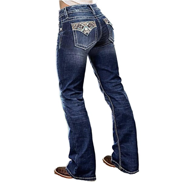 Flamingals Butt Lifting Bootcut Jeans Stretchy Casual Fall Winter Trendy