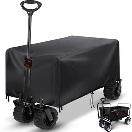 Schleuder Handcart Cover, Cover for Foldable Handcart, Handcart Cover, 420D Oxford Fabric Transport Trolley Cover, Waterproof, Windproof, UV-Resistant, Black (105 x 60 x 45 cm)