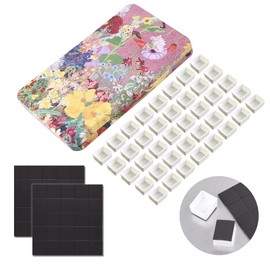 40Pcs Empty Half Pans with Magnetic Stripe Watercolor Paint Travel Tin Palette Case, Artist Paints Half Pan Kits for DIY Watercolor Oils or Acrylics Painting Art Drawing Oil Painting Flowers
