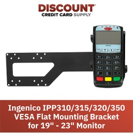 DCCStands Ingenico IPP310/315/320/350 PIN Pad VESA Flat Mounting Bracket for 19" - 23" Monitor, Screw-in Installation, Black
