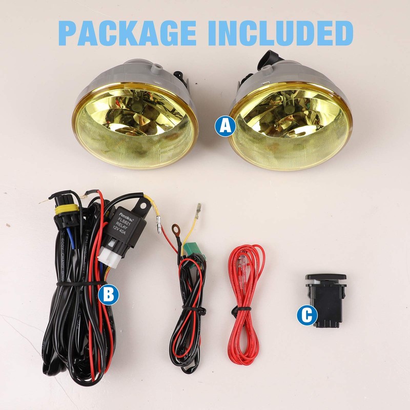 AUTOWIKI Fog Lights Fit For 2005-2011 Toyota Tacoma/ 08-16 Sequoia/
