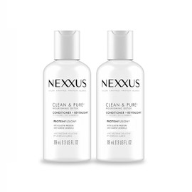 Nexxus Clean & Pure Conditioner, 2 Pack (6 fl Oz Total), 89 mL each, Protein Fusion with Elastin Protein and Matine Minerals, Revitalizing, Travel Size, Silicone-free, contains protein