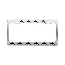 Product Express Dolphin Pictures Sea Ocean License Plate Frame Chrome Metal Car Accessories