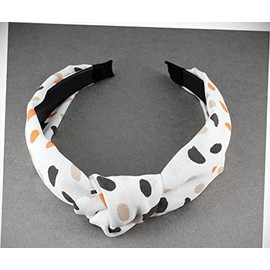 Perfect Hairstyle with Our Hair Accessories - White Polka Dot T Knot Headband Fabric Covered Band Grip Teeth Brown Orange Fashionable Hair Accessory Hair Jewelry Accessories for Lady Women