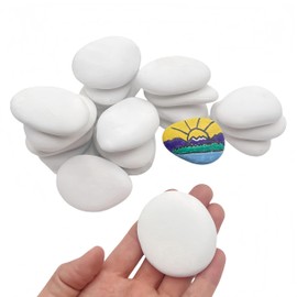 lifetop 24PCS White Painting Rocks, 1.2"-2.0" DIY Rocks Flat & Smooth Kindness Rocks for Arts, Crafts, Decoration, Small Rocks for Painting ，Hand Picked for Painting Rocks