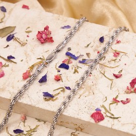 Tuscany Silver Women's Sterling Silver Rhodium Plated Solid Diamond Cut Rope Chain 46cm/18