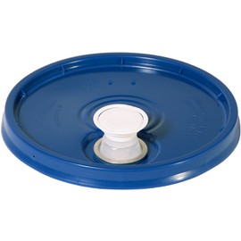Meranti 5 Gallon Pail Lid with Pour Spout and Gasket | fits 3.5, 5, 6, 7 gallon buckets (1 Pack, Blue)
