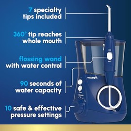 Waterpik Water Flosser Electric Dental Countertop Oral Irrigator For Teeth – Aquarius Professional, WP-663 Blue