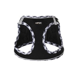 AMTOR Small Dog Harness with Leash Set, No Escape Easy Walk Puppy Harnesses for Training Walking, Step-in Reflective Soft Dogs Vest for XS S Medium Extra-Small Large Sized Dog(Blackwhite,XXXS)