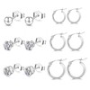 Silver Hoops Earrings for Women 925 Sterling Silver Hoop Earrings