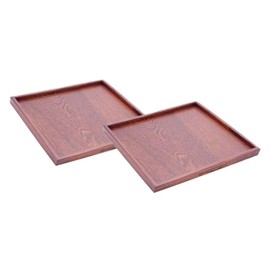 Tray Wooden Square Tray Approx. 11.8 x 11.8 inches (30 x 30 cm), Brown (2)