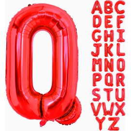 40 Inch Large Red Letter Q Balloons Alphabet Q Letter Balloons Foil Mylar Big Letter Balloons for Birthday Party Anniversary New Year Graduation Wedding Decorations