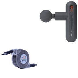 BoxWave Cable Compatible with Sharper Image Power Percussion Massager Model 1017981 - miniSync - USB-A to USB Type-C, Retractable Cable 5 Pre-Set Lengths Avoid Tangles