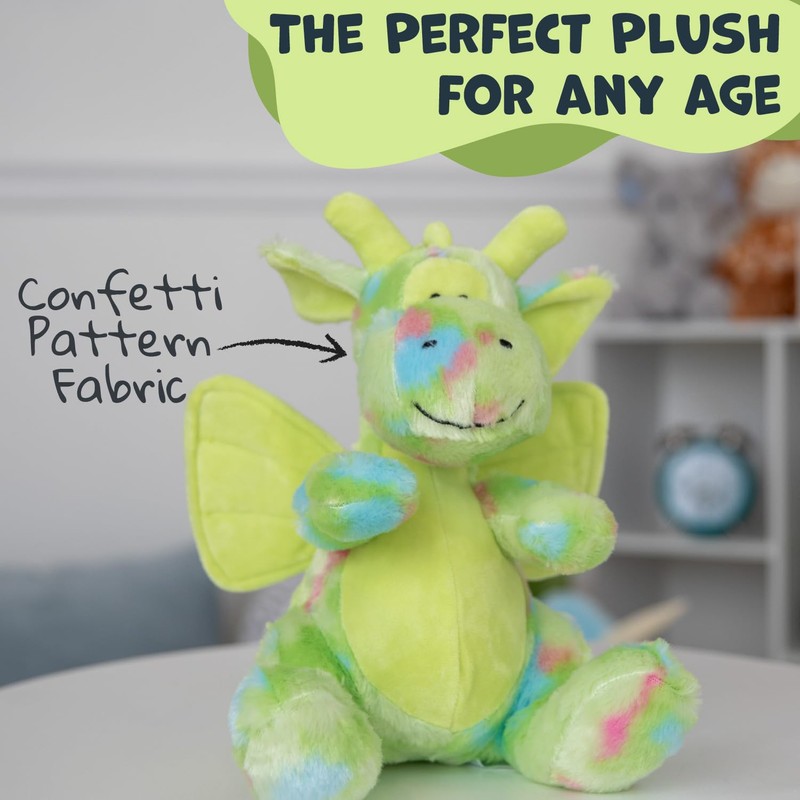 WISHPETS Plush Green 12" ConfettiSoft Dragon Soft Stuffed Animal
