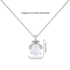 AOOTUERL Moonstone Pendant, Crystal Pendant Necklaces, Women's Necklace with Gemstone Pendant, for Women Jewellery, Birthday Gift for Her Girlfriend, Christmas, Valentine's Day, Mother's Day