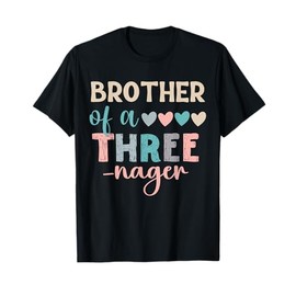 Brother Of A Threenager 3rd Birthday Matching Family Boho T-Shirt