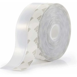 Weather Stripping Door Seal Strip,Door Strip Bottom for Doors Silicone Sealing Sticker Adhesive for Doors and Windows Gaps of Anti-Collision Silicone 5M/16FT (35MM, Transparent)