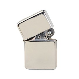 Thirsty Rhino Klik, Windproof Refillable Oil Wick Lighter with Vintage Flip Top and Aluminum Gift Case (Silver)