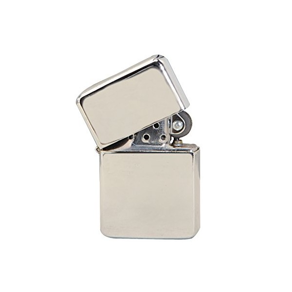 Thirsty Rhino Klik, Windproof Refillable Oil Wick Lighter with Vintage Flip Top and Aluminum Gift Case (Silver)