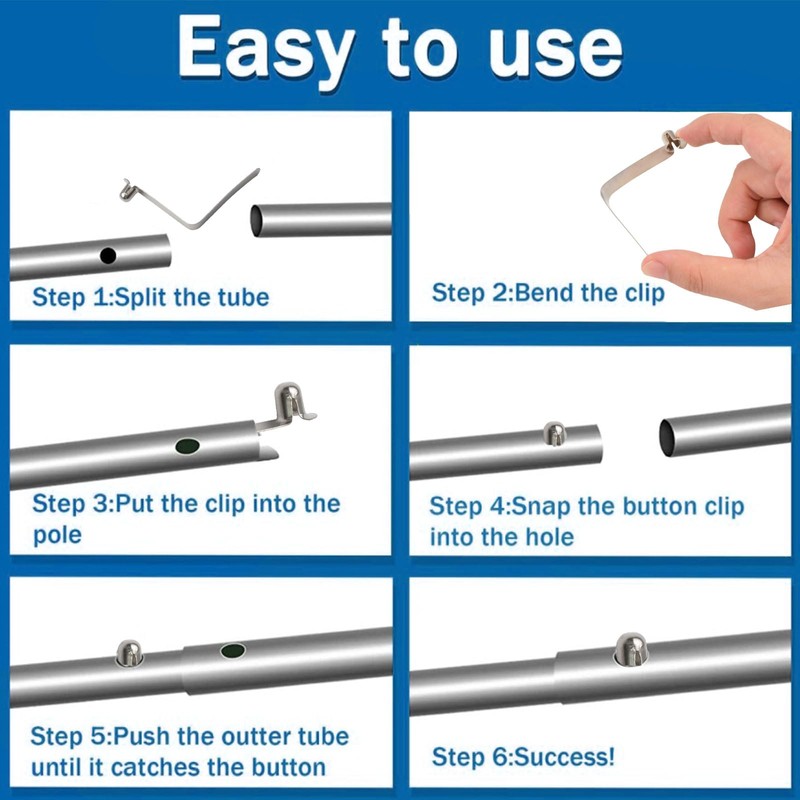 INCREWAY Tent Pole Clips, 16Pcs Kayak Paddle Spring Snap Clips,