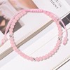 Decixde Rose Quartz Bracelets for Women 4mm Adjustable Rose Quartz