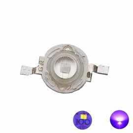 Vrabocry Pack of 10 High Performance LED Chip 3 W Purple Ultraviolet (UV 395 nm/400 mA - 700 mA/DC 3.2 V - 3.6 V/3 Watt) SMD COB Light Emitter Components Diode 3 W UV Lamp Beads DIY Lighting