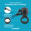 CONTEC Diamond Bing Bike Bell with Handlebar Clamp 22.2mm Diameter