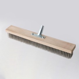 16" Heavy-Duty Rough Surface Floor Brush,Stainless Steel Wire Large Deck Scrub Brush 16" x 2.7” Removes Snow, Dirt & Grime on Drivways, Steps, Patios, Decks, Tile, Cement Without Stick (16")