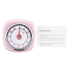 Stainless Steel Kitchen Timer Reminder with Magnet Base for Cooking Baking(Pink)