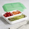 Square Lunch Container, 3 Compartments