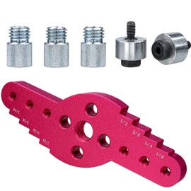 Bestgle 2 in 1 Center Punch Locator Dowel Jig Kit, 6/8/10mm Guide Woodworking Pocket Hole Center Scriber Line Puncher Positioner Tools