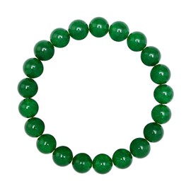 Forziani 10mm Green Jade Beaded Bracelet for Men - Energy and Clarity - High Quality Adjustable Stretch Green Gemstone Beads Mens Bracelet - Made in USA - Meaningful Gift for Men (M)