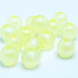 Shop Azalea Acrylic Beads, Frosted, Mermaid, 0.3 inches (8 mm), 100 Pieces, Accessory Parts, Piercing, Earring, Necklace, Creation (Light Yellow)