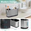 Boperzi Toothbrush and Toothpaste Holder Brushed Nickel Drainage for Bathroom