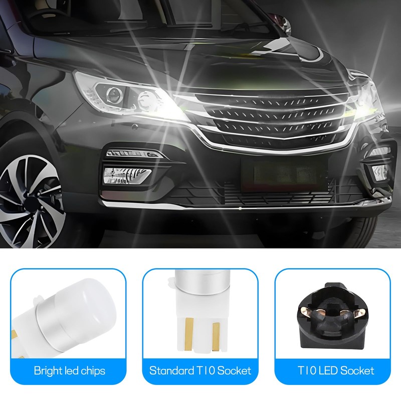 Hovom 6PCS T10 Car LED Light Bulb, 12V 194 W5W