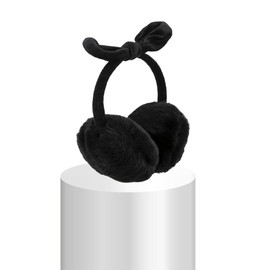 LUZILIAN Winter Women Bow Earmuffs Bowknot Ear muffs Warm Ear Covers Outdoor Ear Warmers for Women(Black Bow)