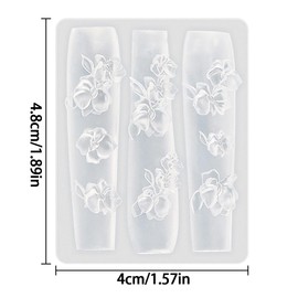 3D Gel Nail Art Flower Molds Silicone Nail Molds DIY Flower Charms for Nails Design Spring Summer Flowers Silicone Mold Floral Nail Stencils Manicure Carved Template Blossom Nail Mold Carving Mould