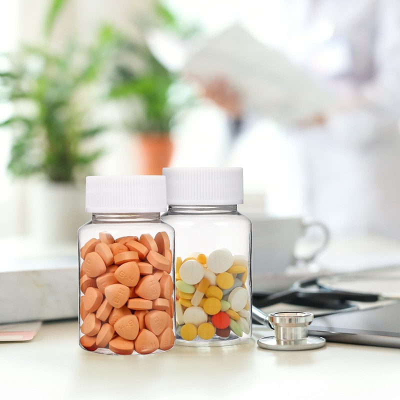 EXCEART 12pcs Plastic Clear Pill Bottles 80ml PET Container Bottles