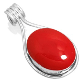 Jeweloporium 925 Silver Pendant for Women Red Stone Gemstone Fashion Silver Pendant Necklace Thanksgiving Gift Boho Jewelry