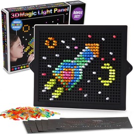 276pcs 3D Juguete Educativo de Ilustración de Cuentas de Lámpara DIY Pintura de Tablero de Luz, Pensamiento Lógico, Regalo de Juguete de Aprendizaje de Cumpleaños para Niños