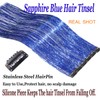 CelineBella Clip In Tinsel Hair Blue Sparkly Hair Strands for
