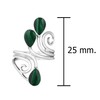 AeraVida Classic Floral Vine Ornate Teardrop Green Malachite Sterling Silver