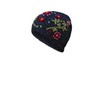 Pachamama Women Wool Beanie Hat Handknitted Flower Embroidery Multicoloured One