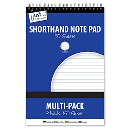 Just Stationery Shorthand Notebook 3 Pads , 150 Sheets