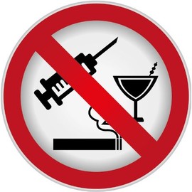 Ban Stop Sign No Drug Alcohol Smoking Car Bumper Sticker Decal 5" x 5"