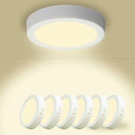 Yexati Pack of 6 Ceiling Light LED Ceiling Light Flat Round 15 W 4500 K 1620 LM IP44 Waterproof Modern Bathroom Lamp Ceiling Kitchen Lamp White for Kitchen Bathroom Bedroom Hallway Balcony Cellar Diameter 17 cm