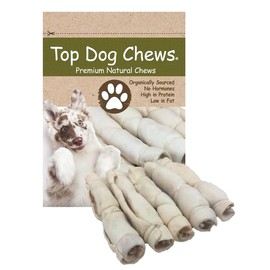 Top Dog Chews – 9” – 11” Beef Cheek Rolls, 5 Pack, Long Lasting Dog Bones for Aggressive Chewers, Rawhide Free Dog Treats (10 Inch (Pack of 5), Roasted)