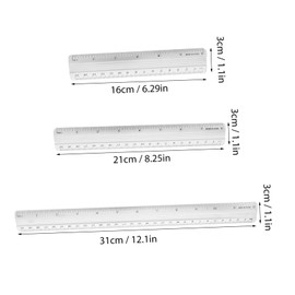 DOITOOL 6pcs Aluminum Ruler Set Precision Measuring Tool for Drawing School and Engineering Straight Metal Rulers for Students and Craftsmen