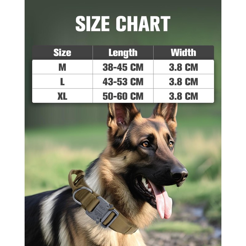 Joytale Tactical Dog Collar with Handle, Heavy Duty Military Dog